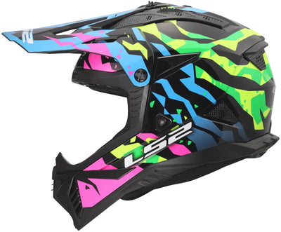 Ls2 Motocross-Helm MX708 Fast II Grotesk Helm MX708 Fast II Grotesque Bl Pink Grün L