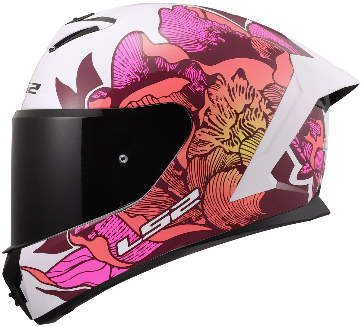 LS2 Integralhelm FF820 Rapid III Poppies Helme FF820 Rapid i Poppies II weiß rosa m