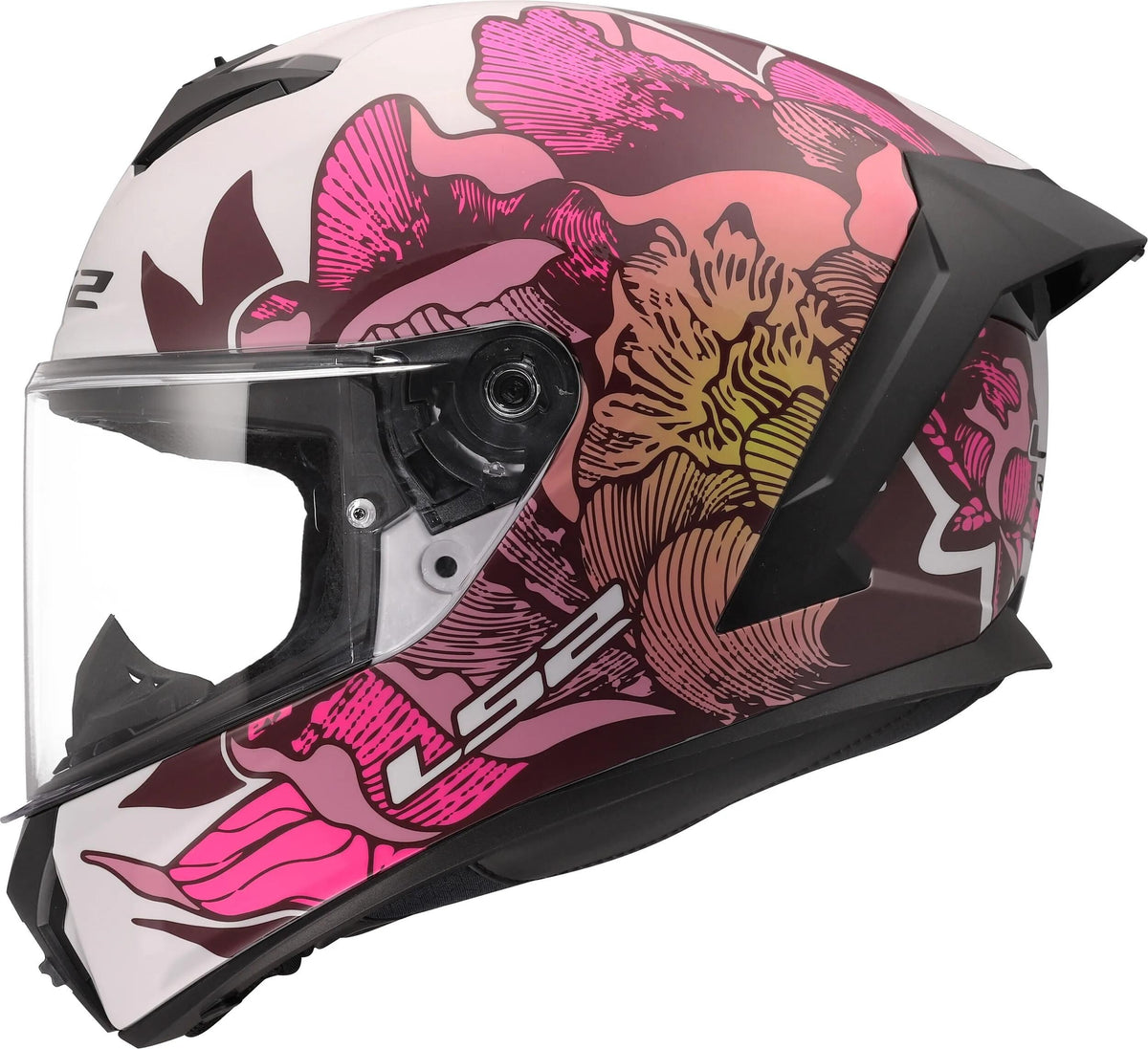 LS2 Integralhelm FF820 Rapid III Poppies Helme FF820 Rapid i Poppies II weiß rosa m