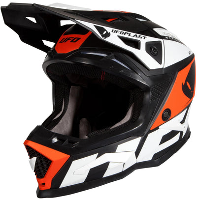 Ufo Plast Motocross-Helm Echus Helm Echus m bl. Orangeweiß matt