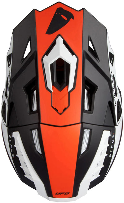 Ufo Plast Motocross-Helm Echus Helm Echus m bl. Orangeweiß matt