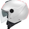 UFO Plast Jet Helm Nixie Helm UFO Nixie Jet weiß rot Gr. m