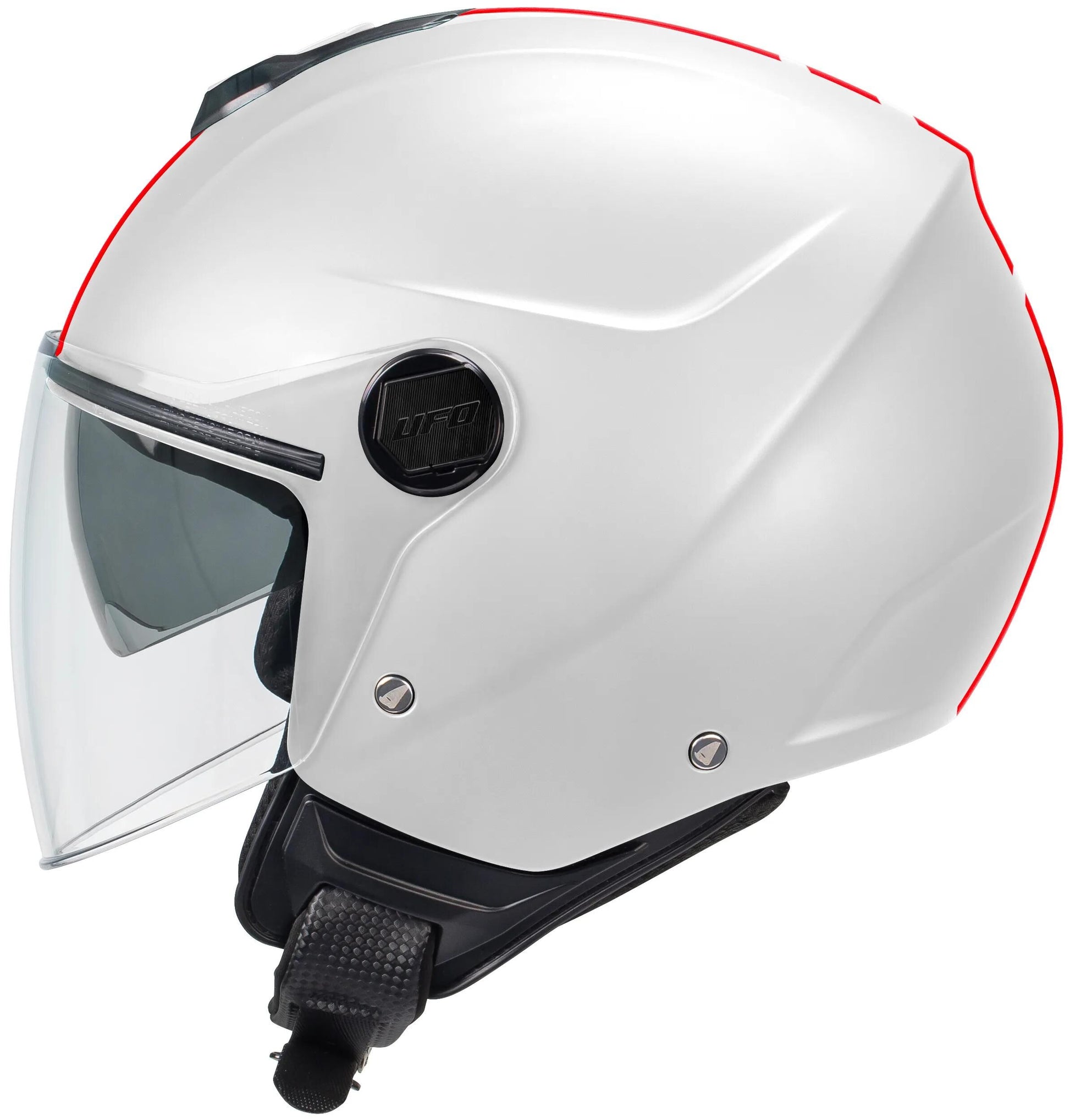 UFO Plast Jet Helm Nixie Helm UFO Nixie Jet weiß rot Gr. m