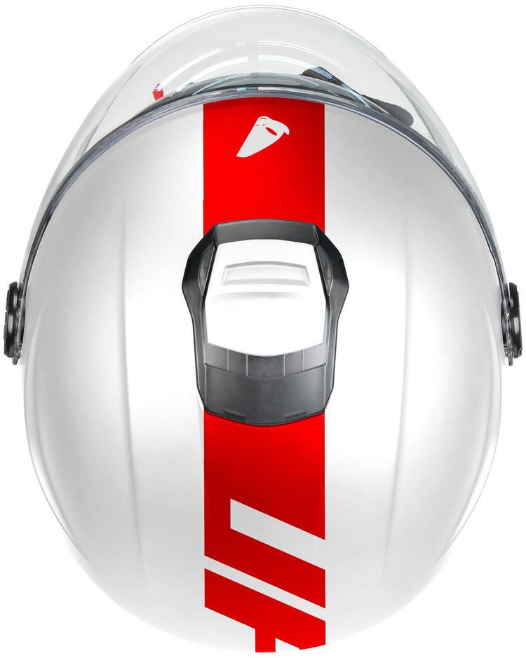 UFO Plast Jet Helm Nixie Helm UFO Nixie Jet weiß rot Gr. l