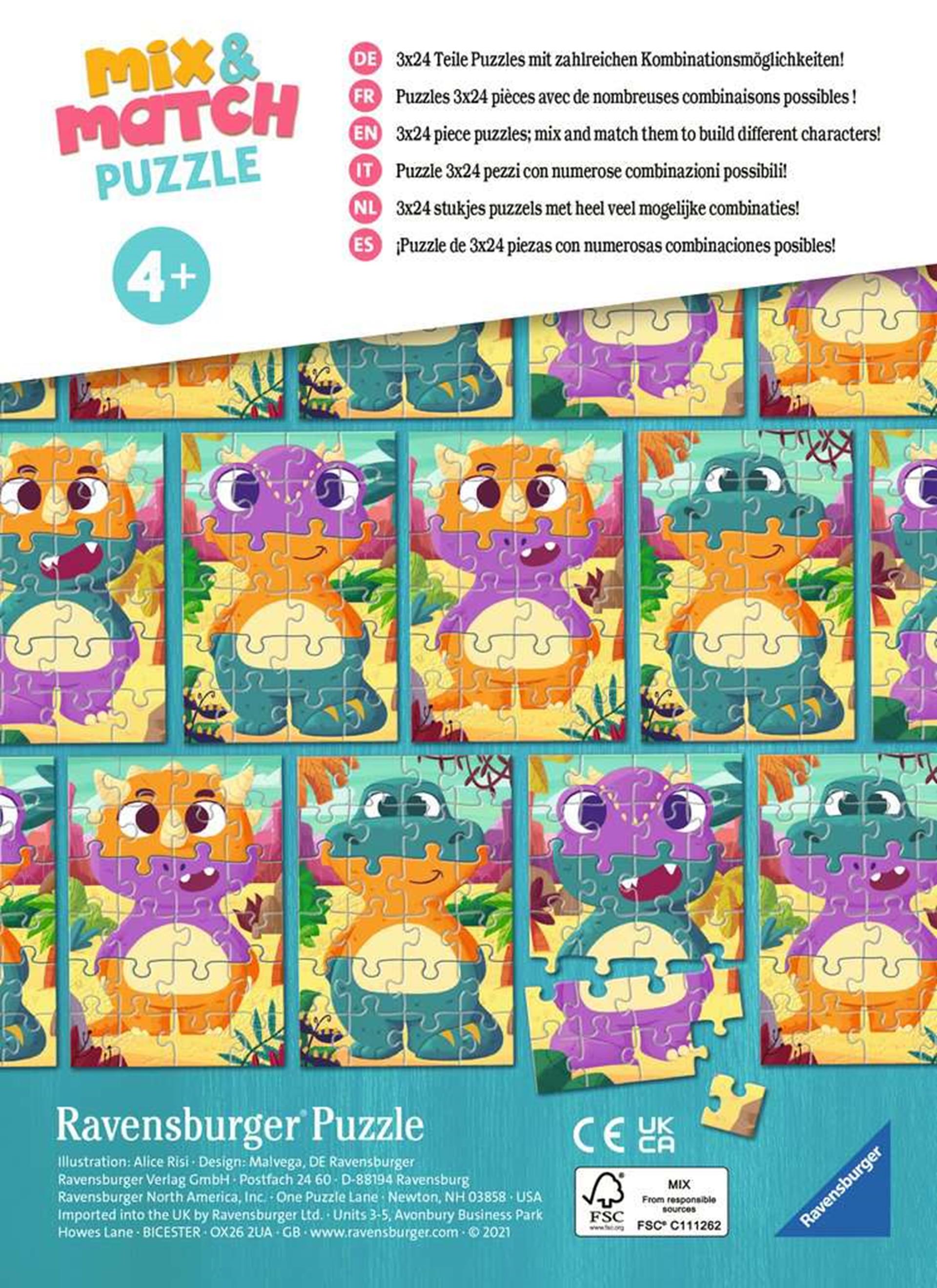 Ravensburger Mix-Match-Puzzle Dinos 24s