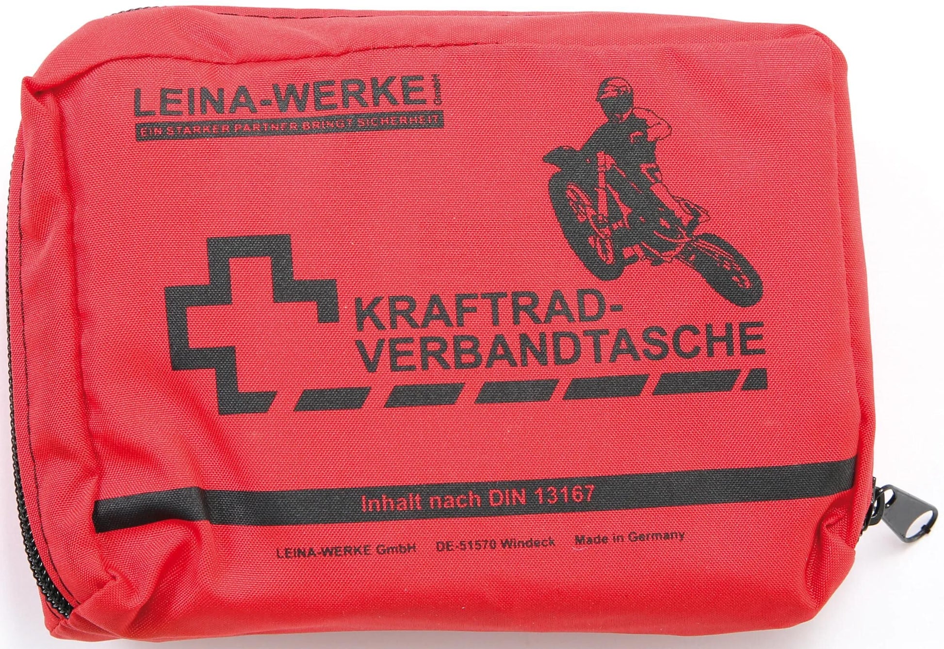LEINA-Work Erste-Hilfe-Tasche LEINA Red Nylon, Din13167 F.Motorcyc