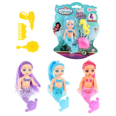 Meerjungfrau Mermaid Pop mit Kämmen, 12 cm