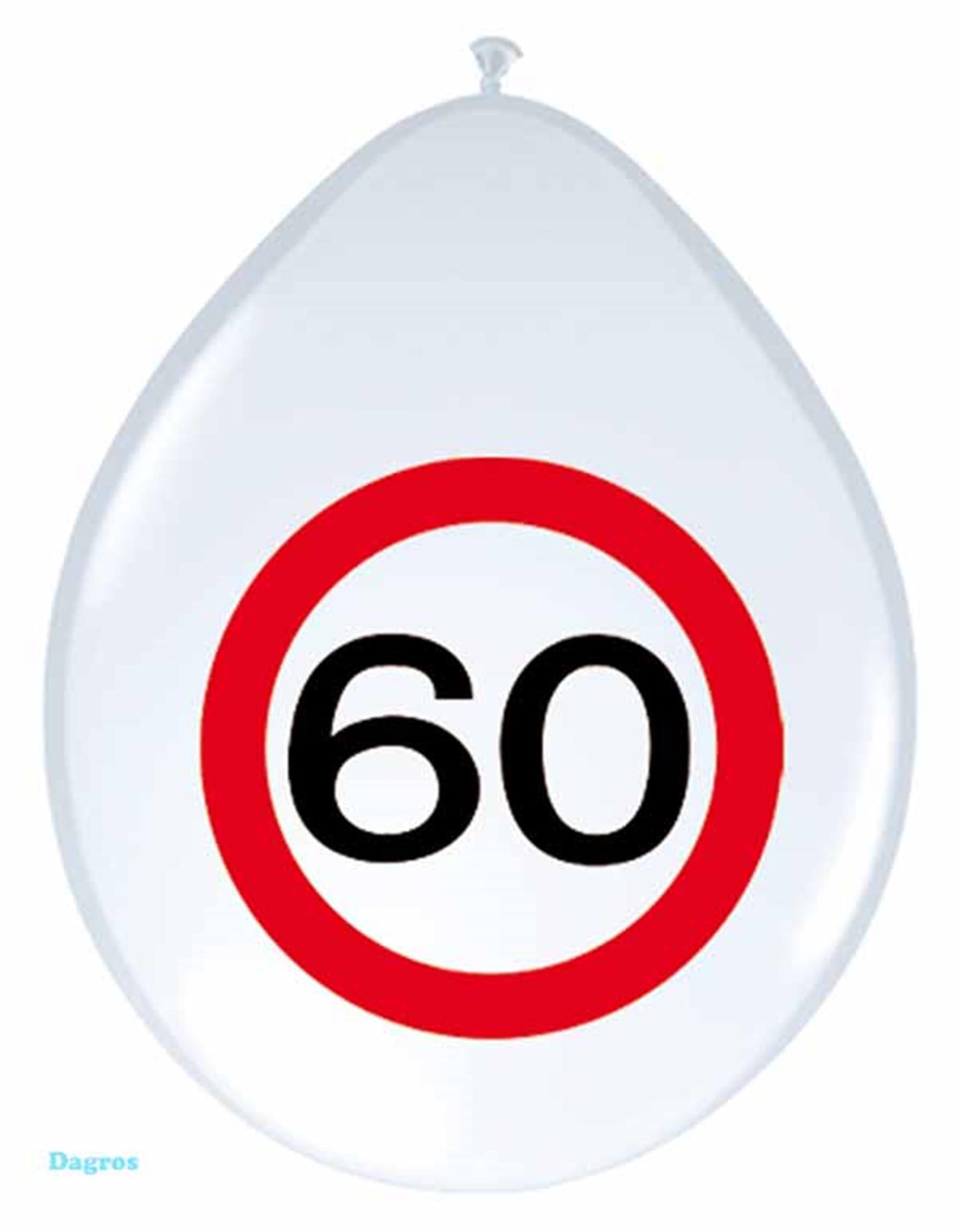 Ballon 30 cm Verkehrsschild 60 Jahre Packung à 8 Stück
