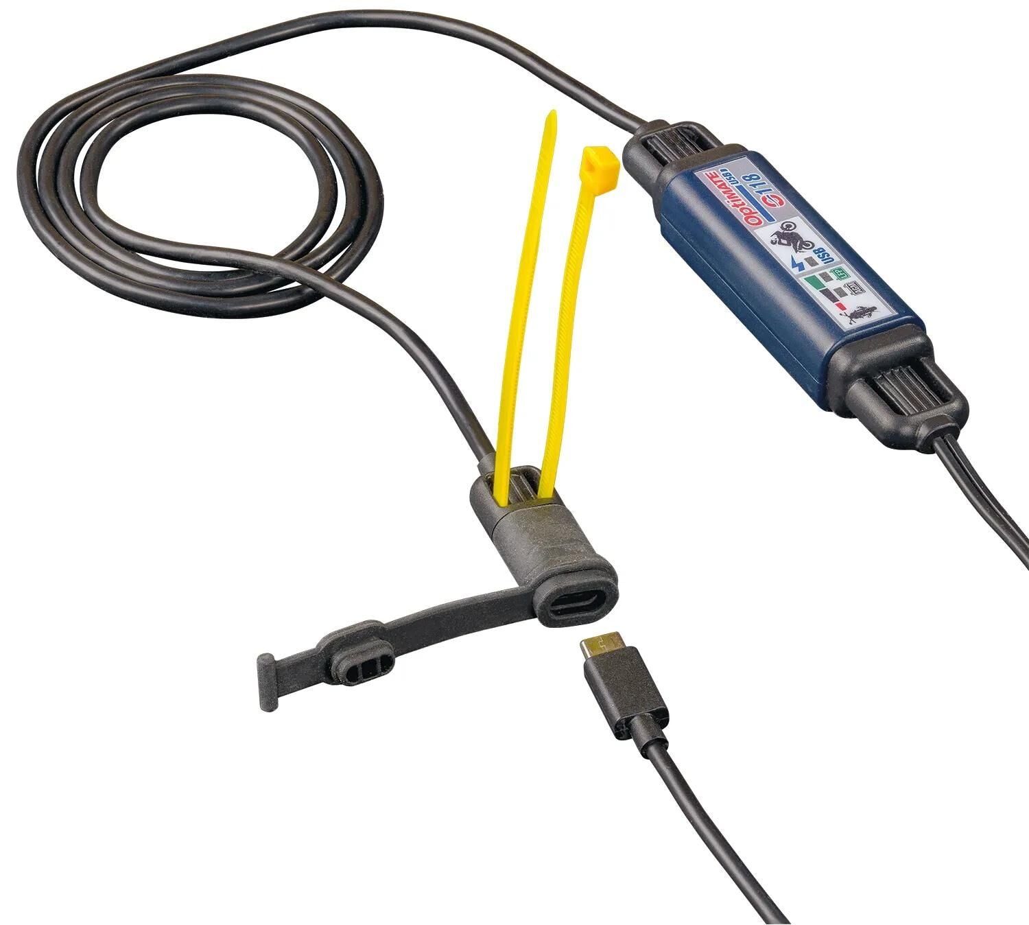 Tecmate USB-Ladegerät Optat O-118 USB-C Ladegerät Optat M. SAE Verbindung 200cm