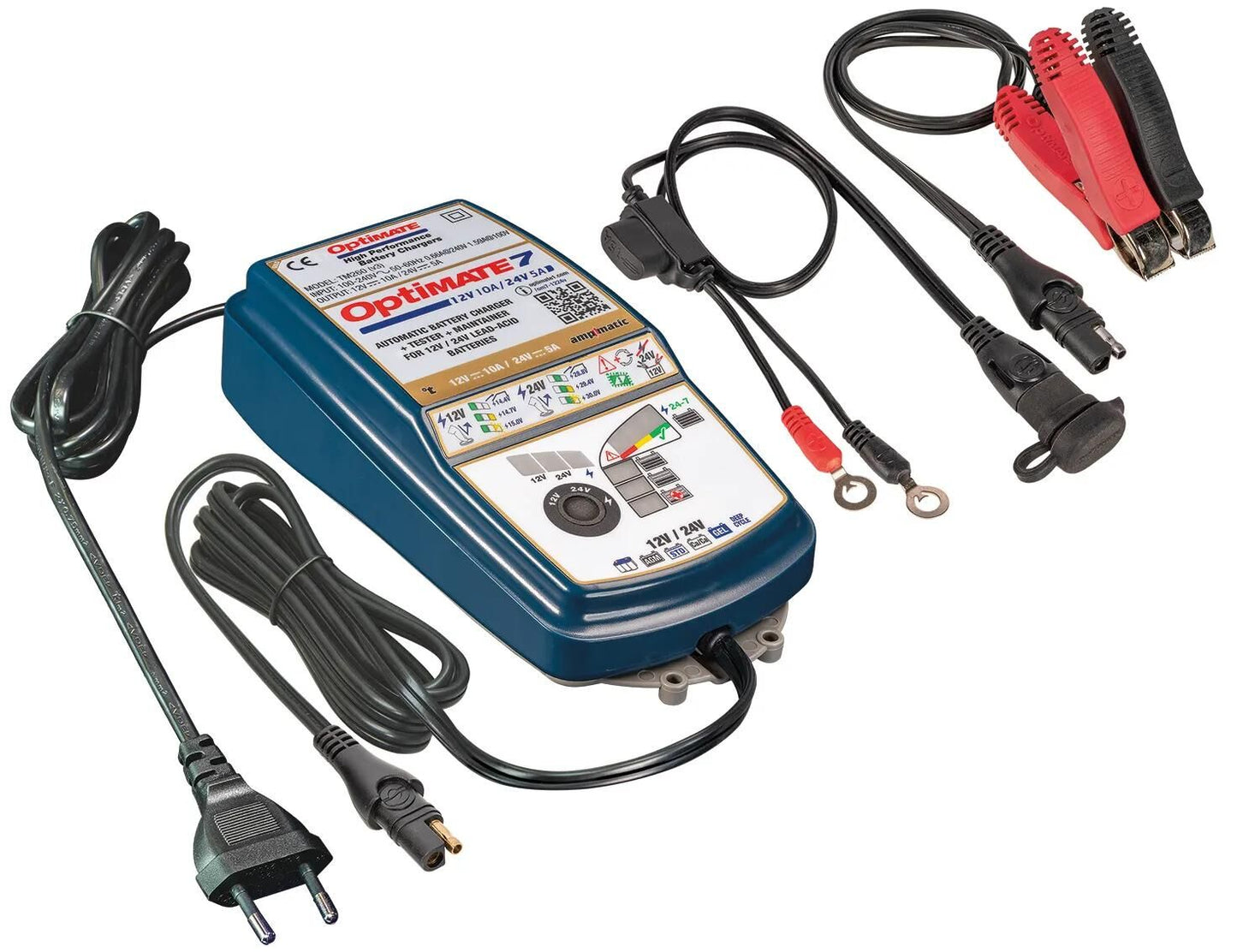 Tecmate Battery Ladegerät Optat 7 12 V-24 V Optat 7 Ladegerät 12V 24 V