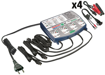 Tecmate Battery Ladegerät Optat Lithium 4x0,8a Optat Ladegerät Lithium 0,8 V Quad Bank