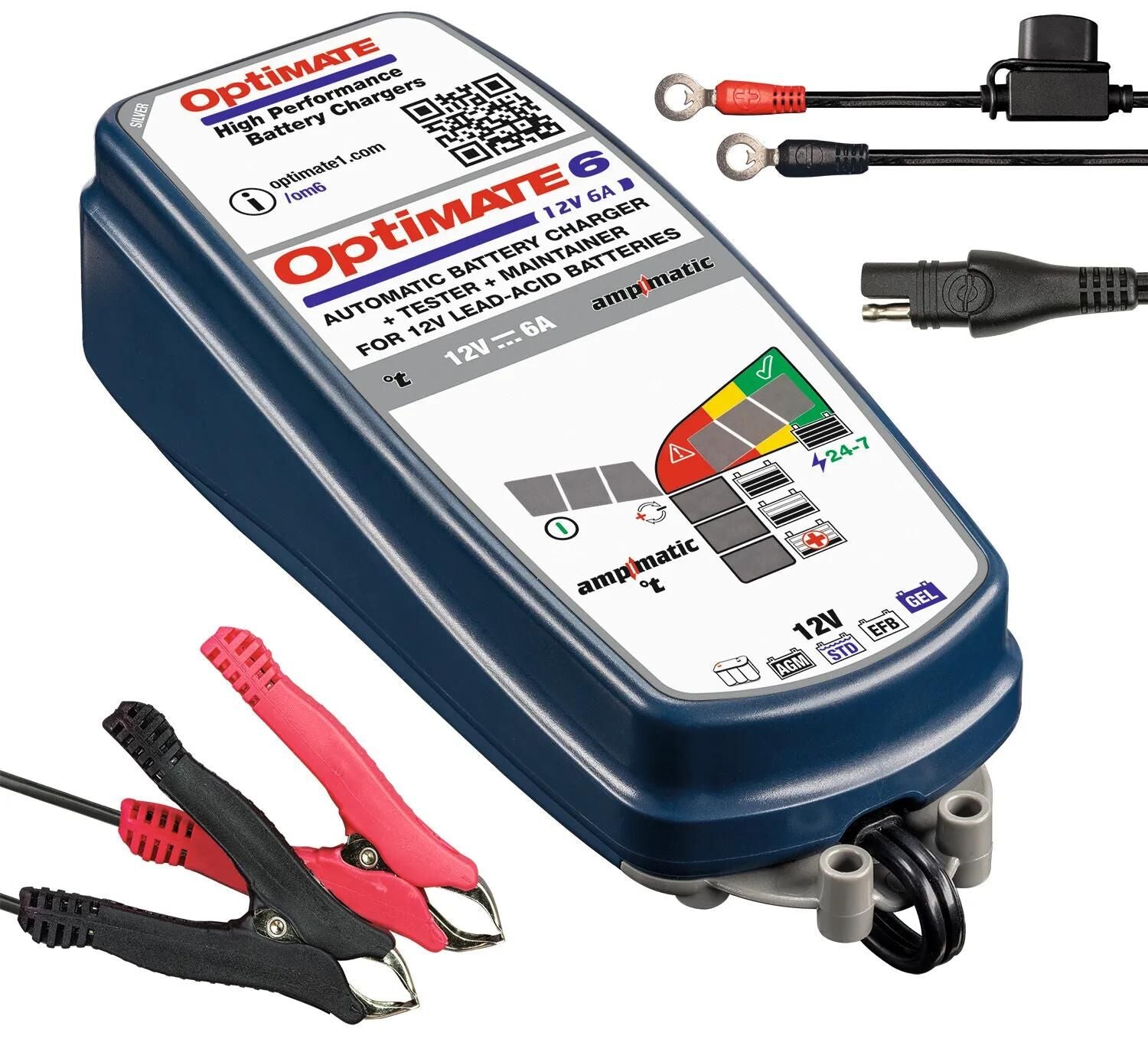 Tecmate Battery Ladegerät Optate 6 Ampmatic 6a aus Optat 6 Ladegerät Ampmatic 6a
