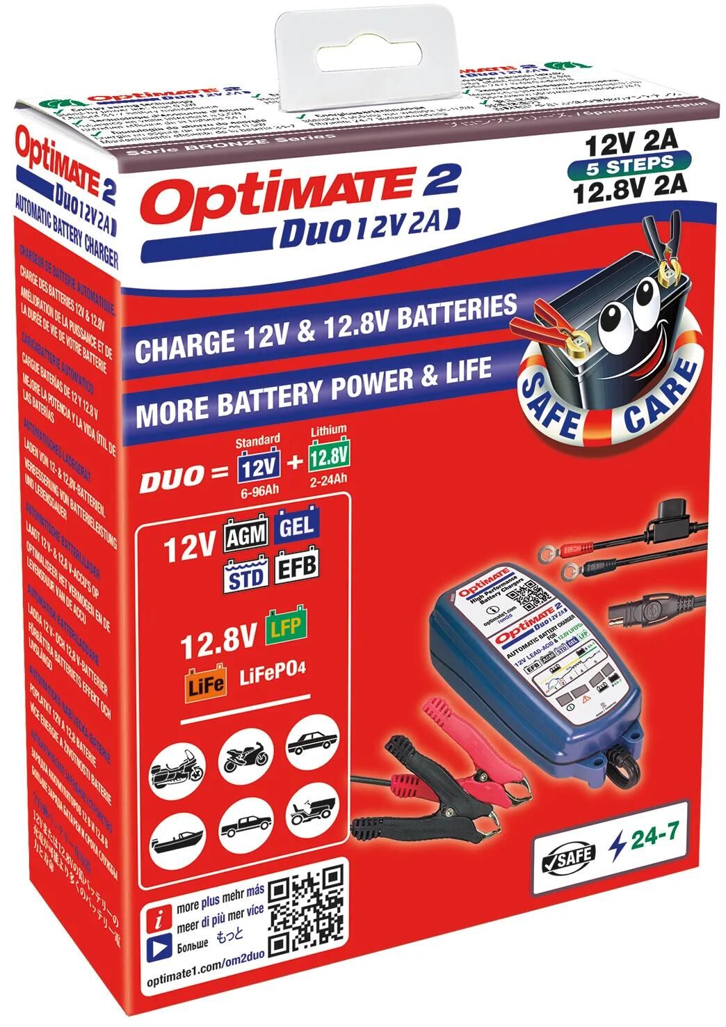 Tecmate Battery Ladegerät Optate 2 Duo Optate 2 Ladegerät Duo