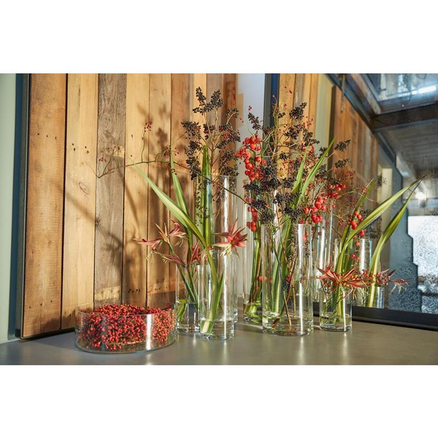 Hakbijl Glaszylindervase Glas ø12xh25cm