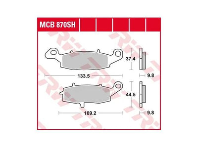 TRW BREAKE PAD MCB 870 SI Sintered Metall