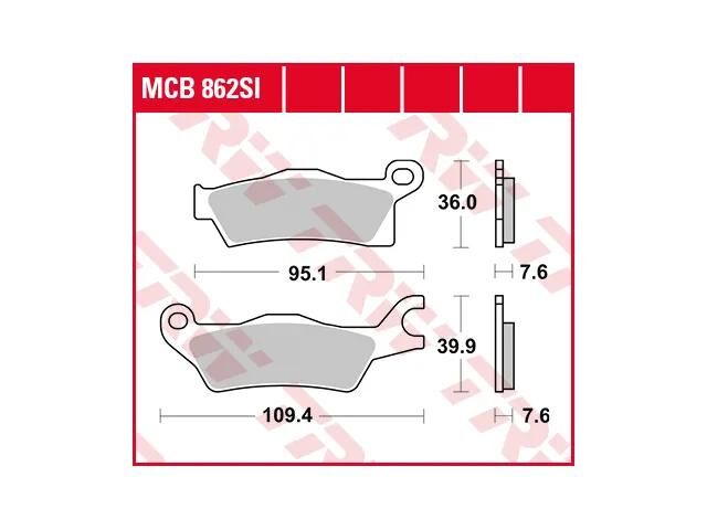 TRW BREAKPAD MCB 862 SI Sintered Metall