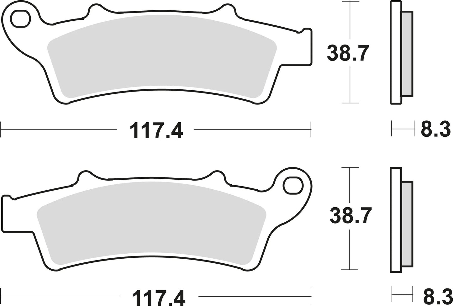 TRW BREAKPAD MCB 726 SRM Sintered Metall