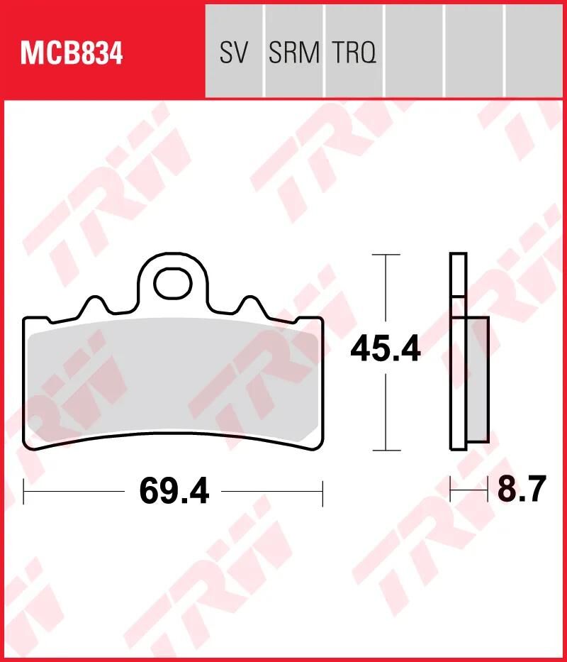 TRW -Bremsbeläge MCB 834 Bio -Standard