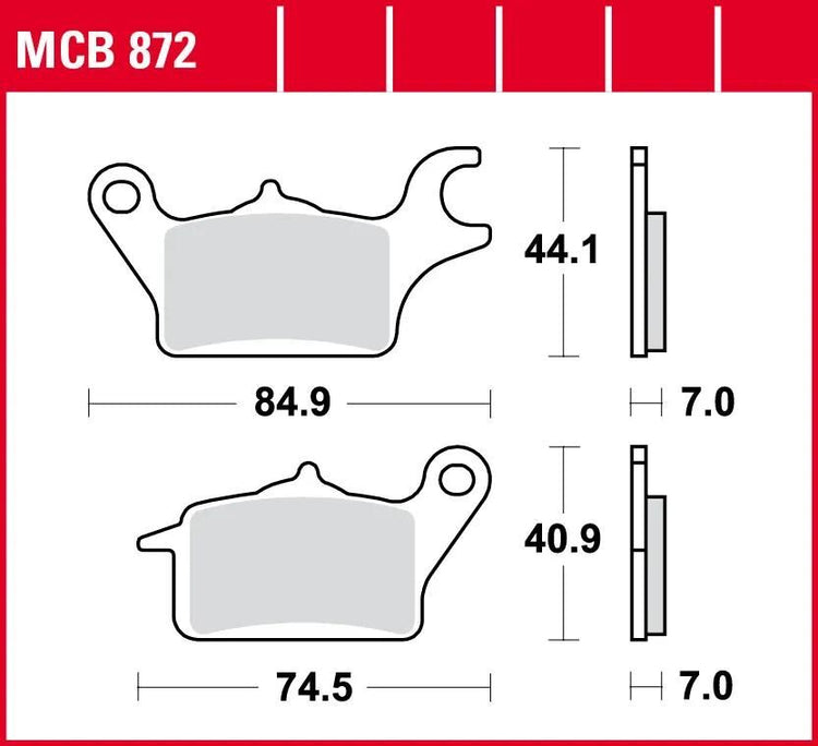 TRW -Bremsbeläge MCB 872 Bio -Standard
