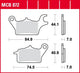 TRW -Bremsbeläge MCB 872 Bio -Standard