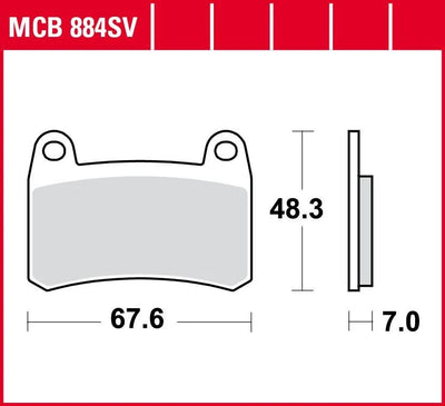 TRW BREAKPAD MCB 884 SV Sintered Metall