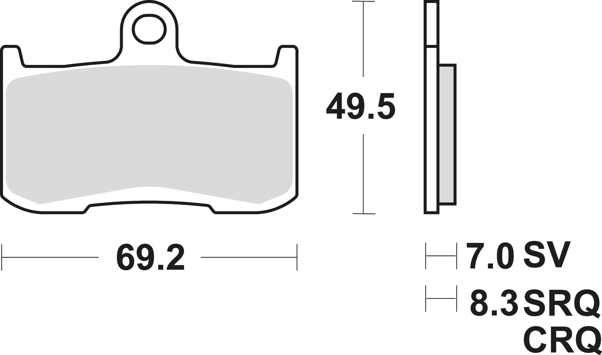 TRW Brake Pad MCB 737 TRQ Sint. Metal Racing
