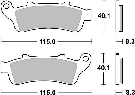 TRW BREAKE PAD MCB 704 SRM Sintere Metall