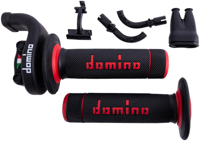 Domino Gasdrehgriffhalterung kre03 . Gasgriffe Alu SW 2-Zug m.Gummi A0