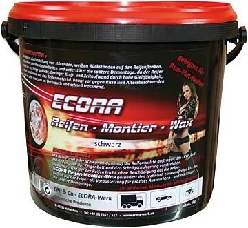 Ecora Reifenmontagewachs schwarz 5 kg Eimer