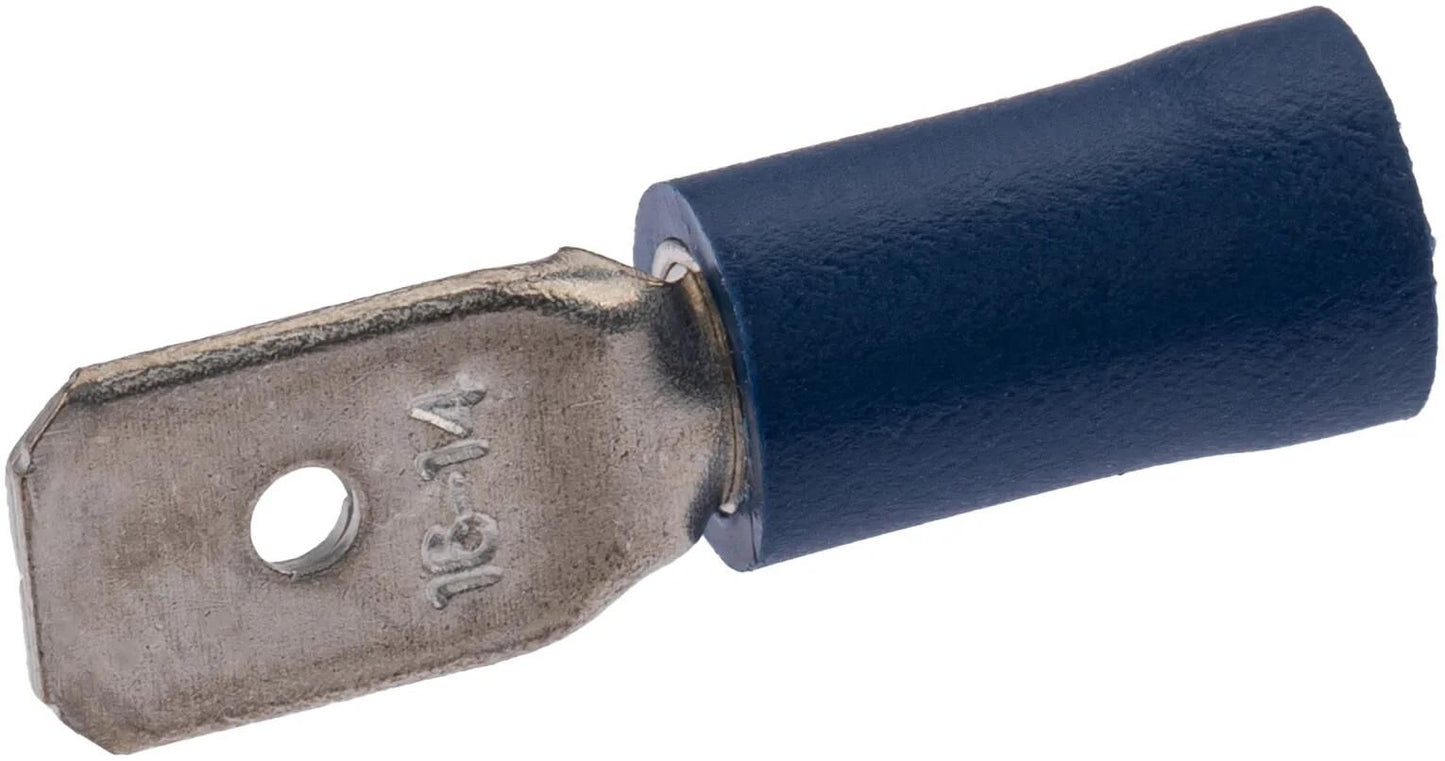 Spahn Flachstecker Flachstecker isoliert blau 100Stk.