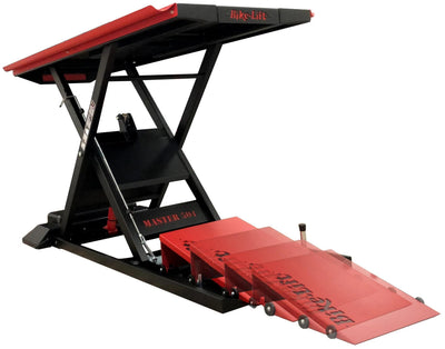 Bike-Lift Hebebrücke Master 504 Tor einfahren Hebebühne Bike-Lif Master 504 Tor einfahren