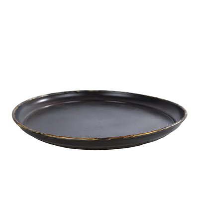 Cozydecor-Grundplatte aus antikbraunem Metall, Durchmesser 25 cm