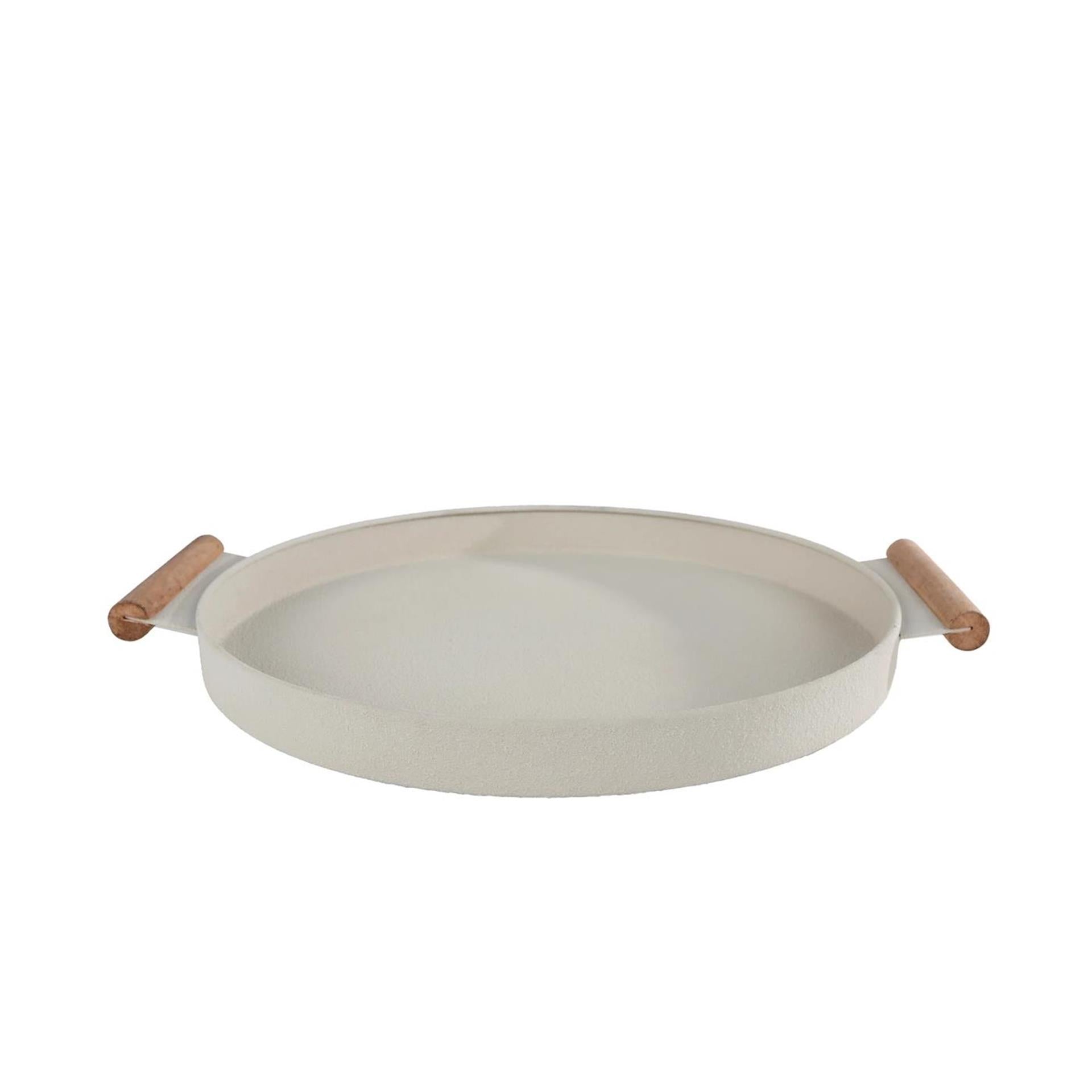 Tablett strahlenbeige Metall 42x36x3cm