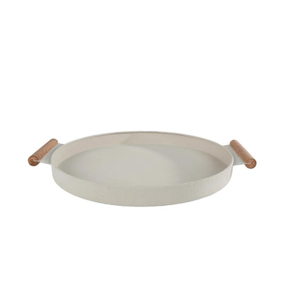 Tablett strahlenbeige Metall 42x36x3cm