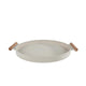Tablett strahlenbeige Metall 42x36x3cm