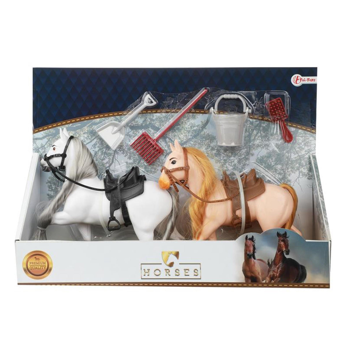 Toi-toys Toi Toys Pferde 2 Pferde + Zubehör