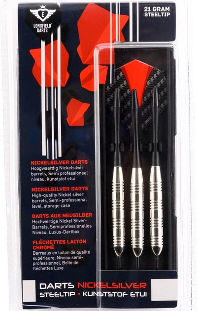 Engelhart Longfield Darts Nickelsilver Dartpijlen 21 Gramm mit Deckung