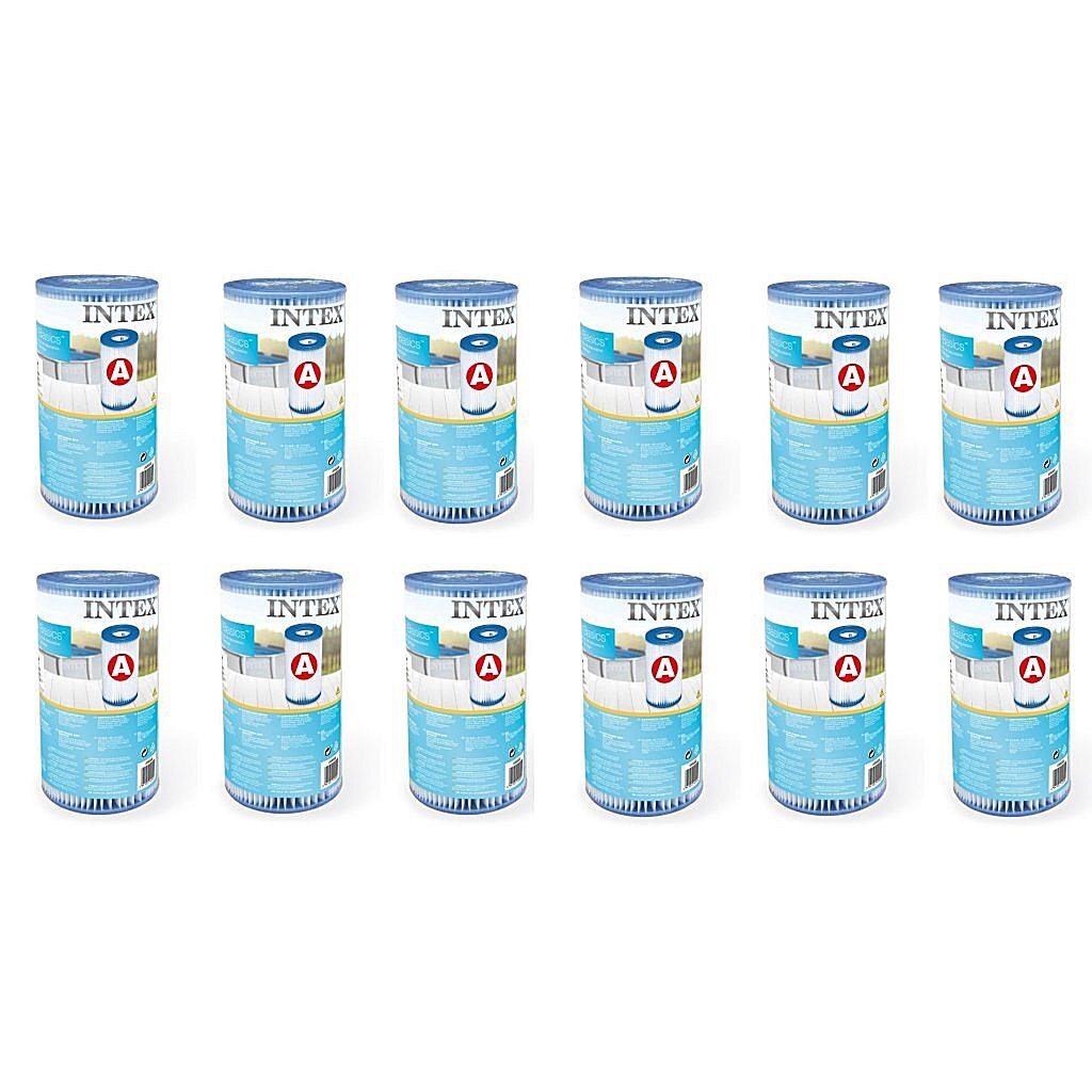 Intex 29000 Filterpatrone Typ A 12 Stücke für Schwimmbad 244 305 366 cm