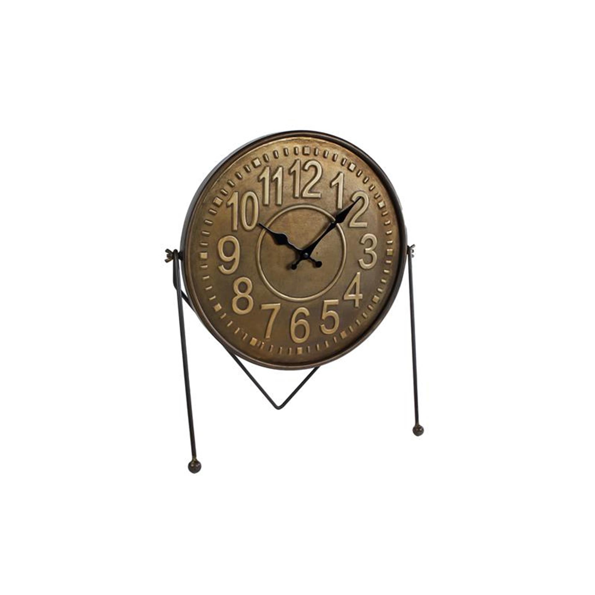 Cozydecor Uhr Leo schwarz gold Metall 39x18x45cm
