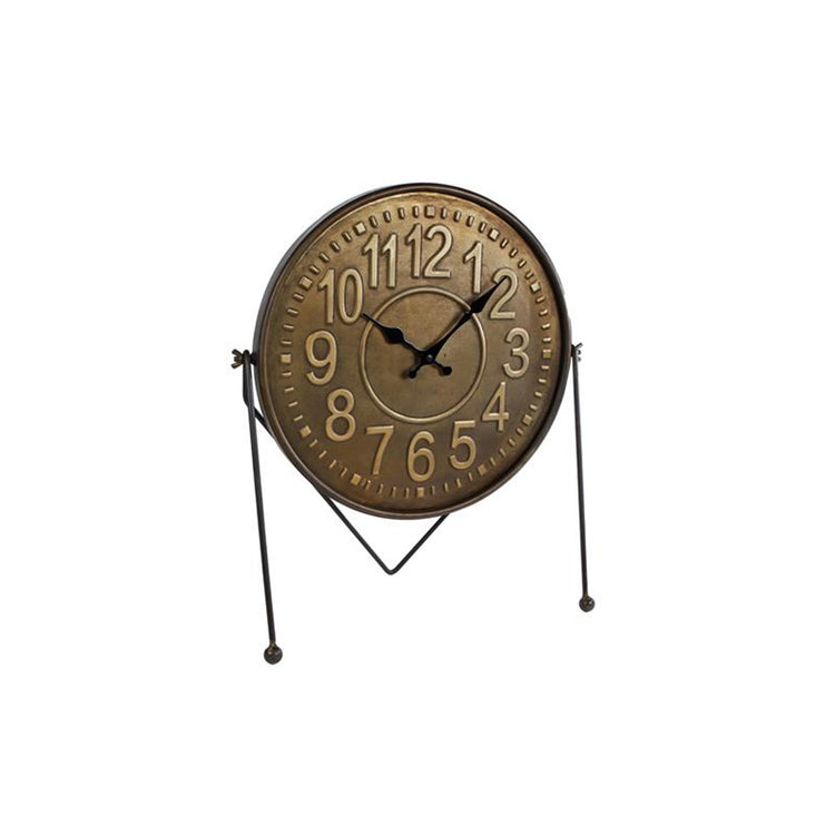 Cozydecor Uhr Leo schwarz gold Metall 39x18x45cm