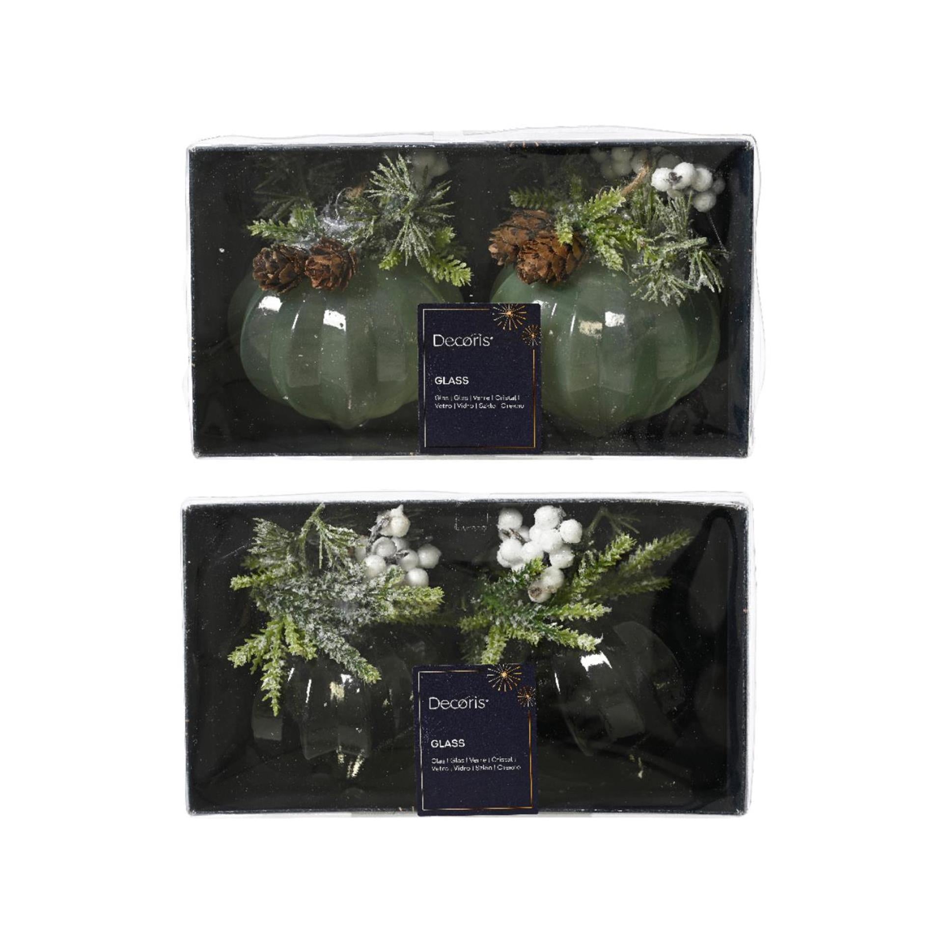 Decoris Weihnachtsanhänger-Ornament-Set bestehend aus 2 Stück ø8cm