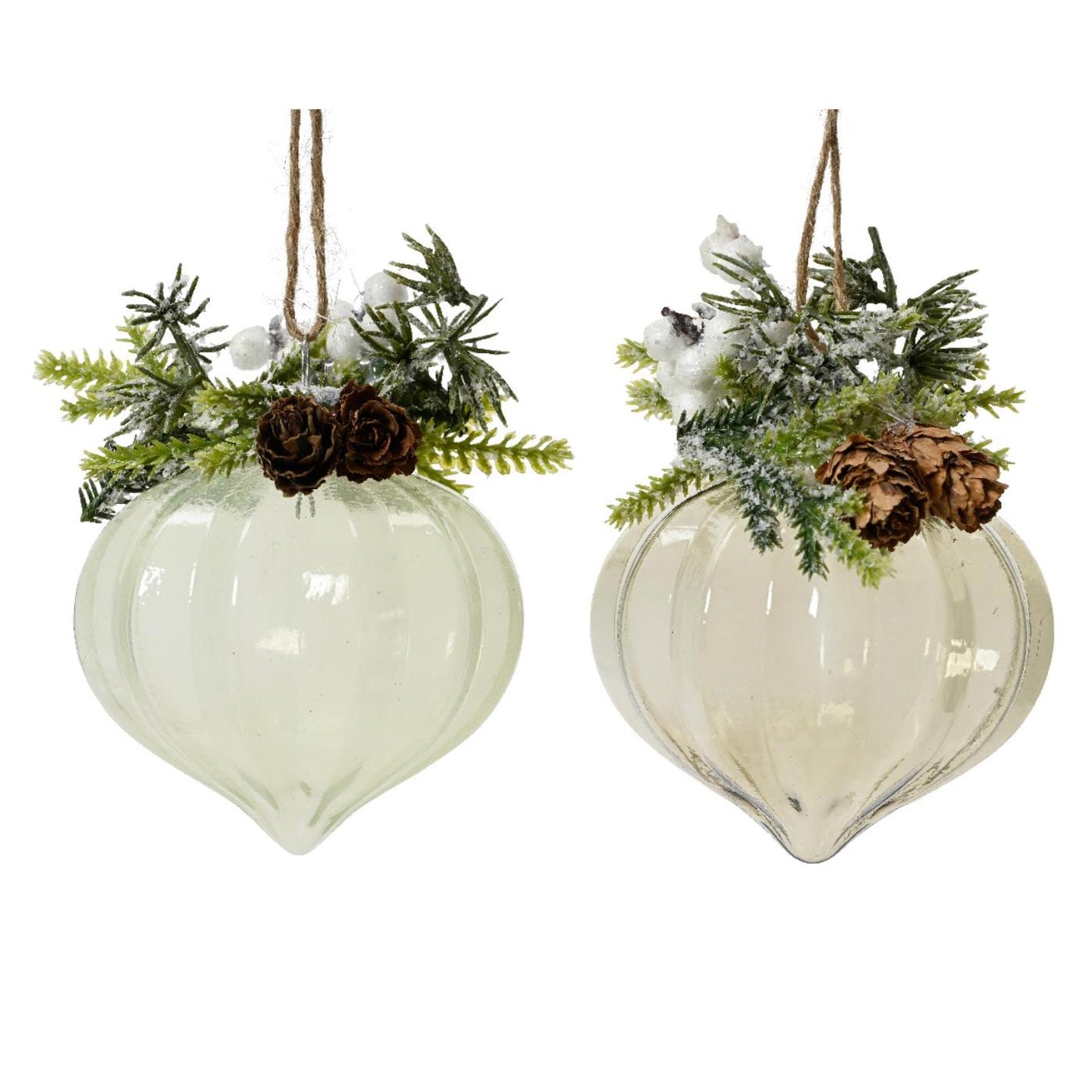Decoris Weihnachtsanhänger-Ornament-Set bestehend aus 2 Stück ø8cm