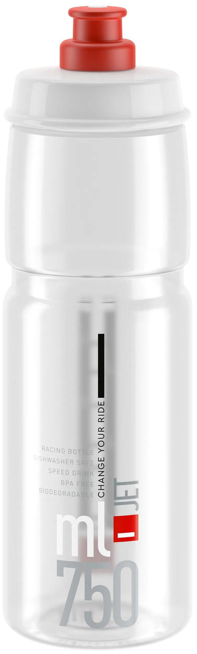 Elite-Wasserflasche Jet Plus Bottle Jet Plus 750 ml klares Rot