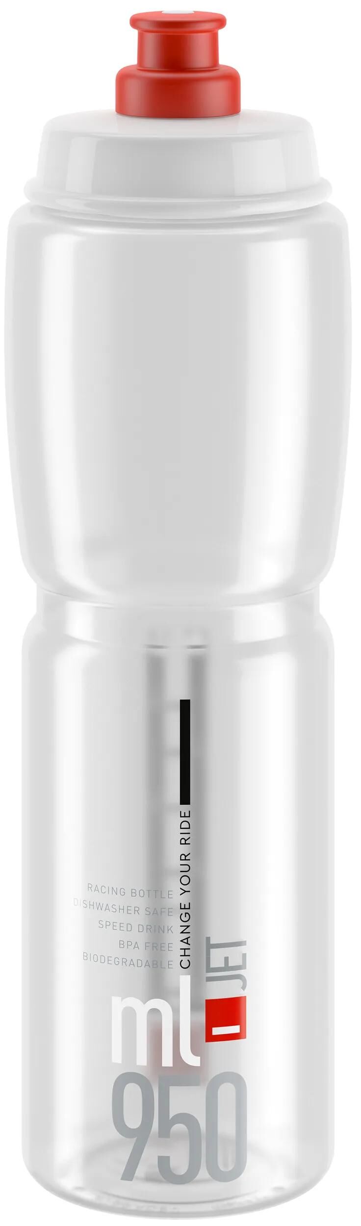 Elite-Wasserflasche Jet Plus Bottle Jet Plus 950 ml klares Rot