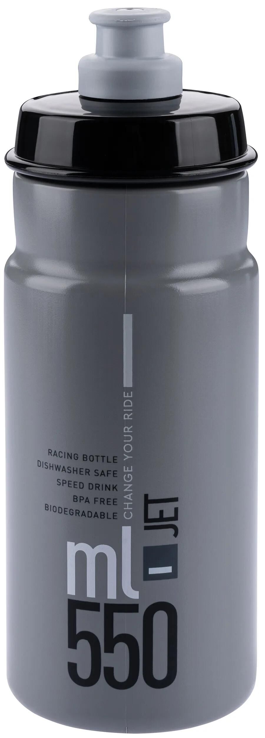 Elite-Wasserflasche Jet Plus Bottle Jet Plus 550 ml, klares Grau