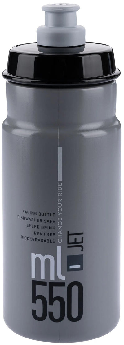 Elite-Wasserflasche Jet Plus Bottle Jet Plus 550 ml, klares Grau