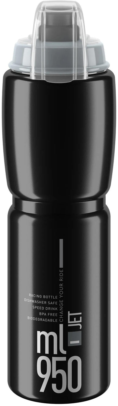 Elite Wasserflasche Jet Plus Flasche Jet Plus 950 ml schwarz grau mit Verschluss