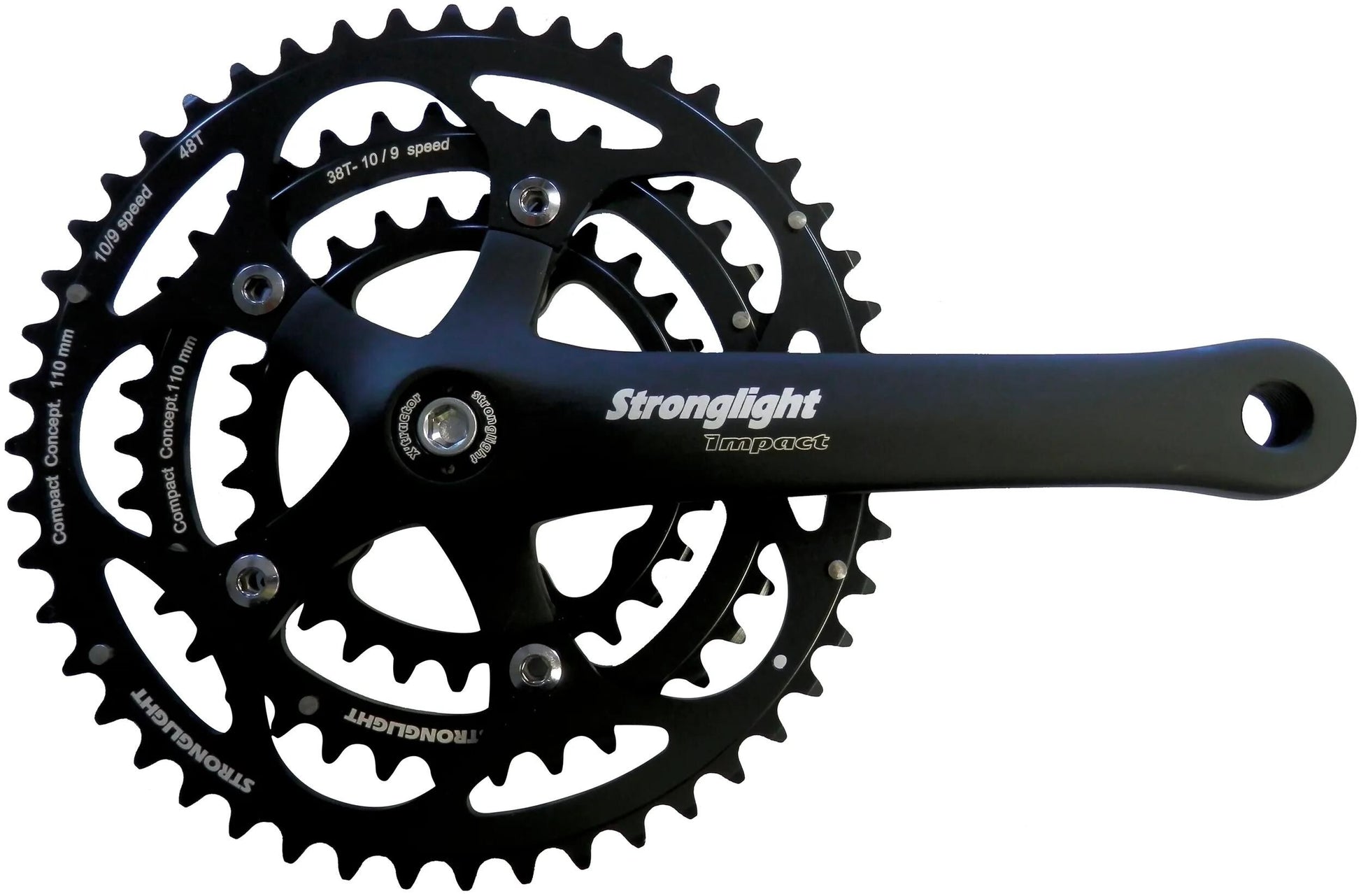 Stronglight Cranket Strong. Auswirkungen 28 38 48T Schwarz