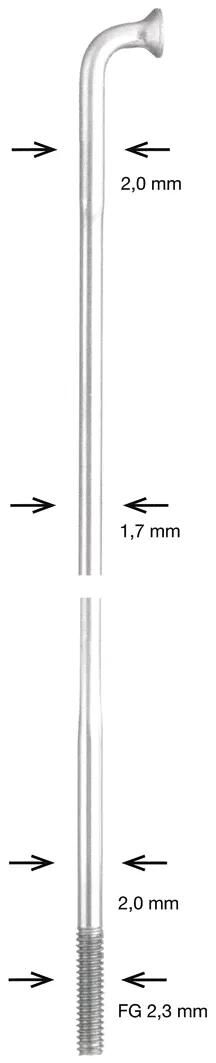 Alpina Speiche Speiche Edelstahl db 2x1,7x2mm 264mm sil.