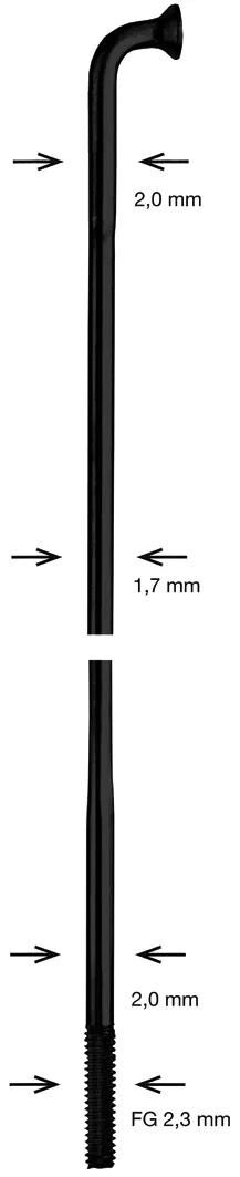 Alpina Speiche Speiche Edelstahl db 2x1,7x2mm 298mm b
